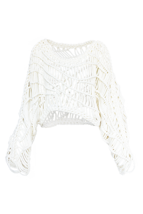 あまうずさま【新品】WANDERUNG Cotton Sleeve Stole Ripple Macrame Pullover — Aisling Camps